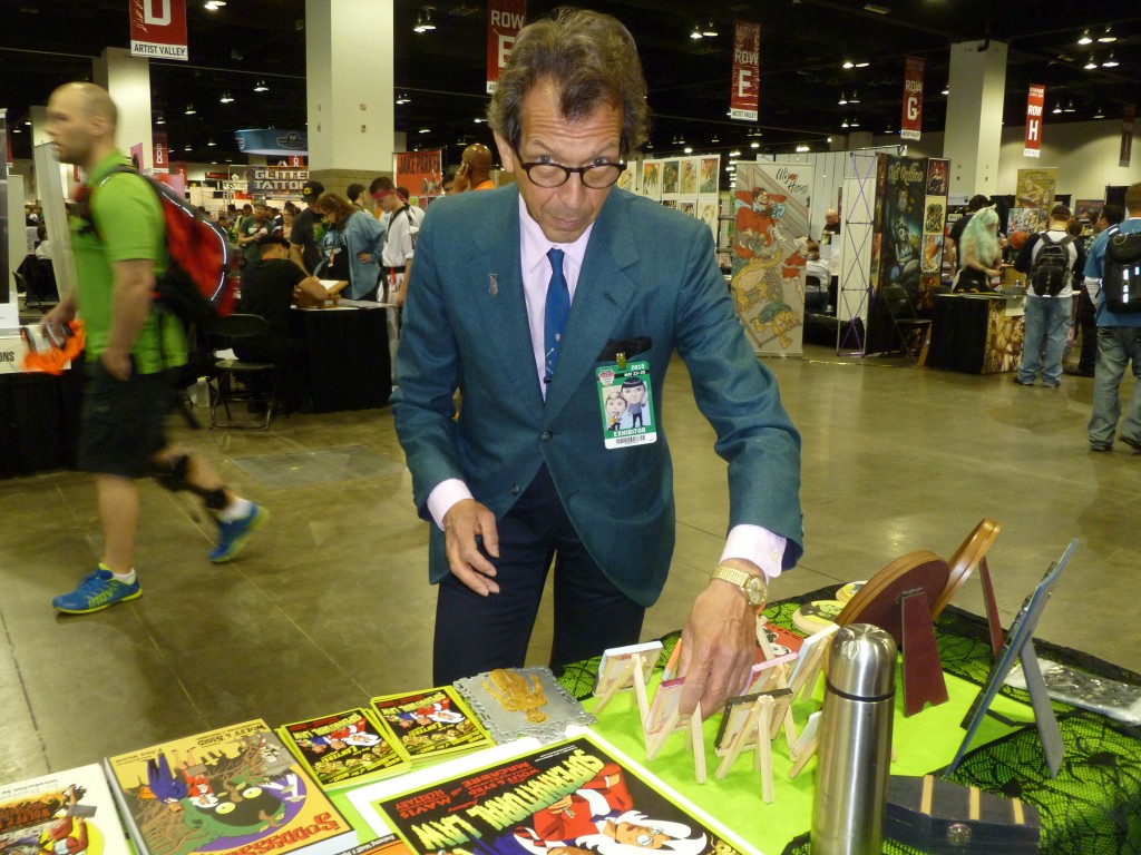 Batton setting out his monster cameos, which were a big hit at the show.